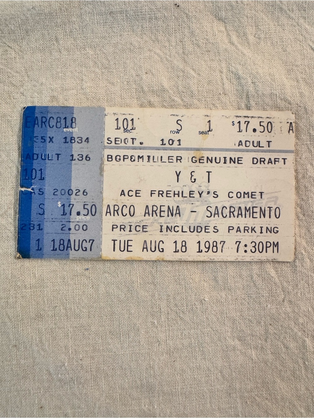 Vintage 1987 Y&T Ace Frehley’s Comet Sacramento Rock Music Memorabilia